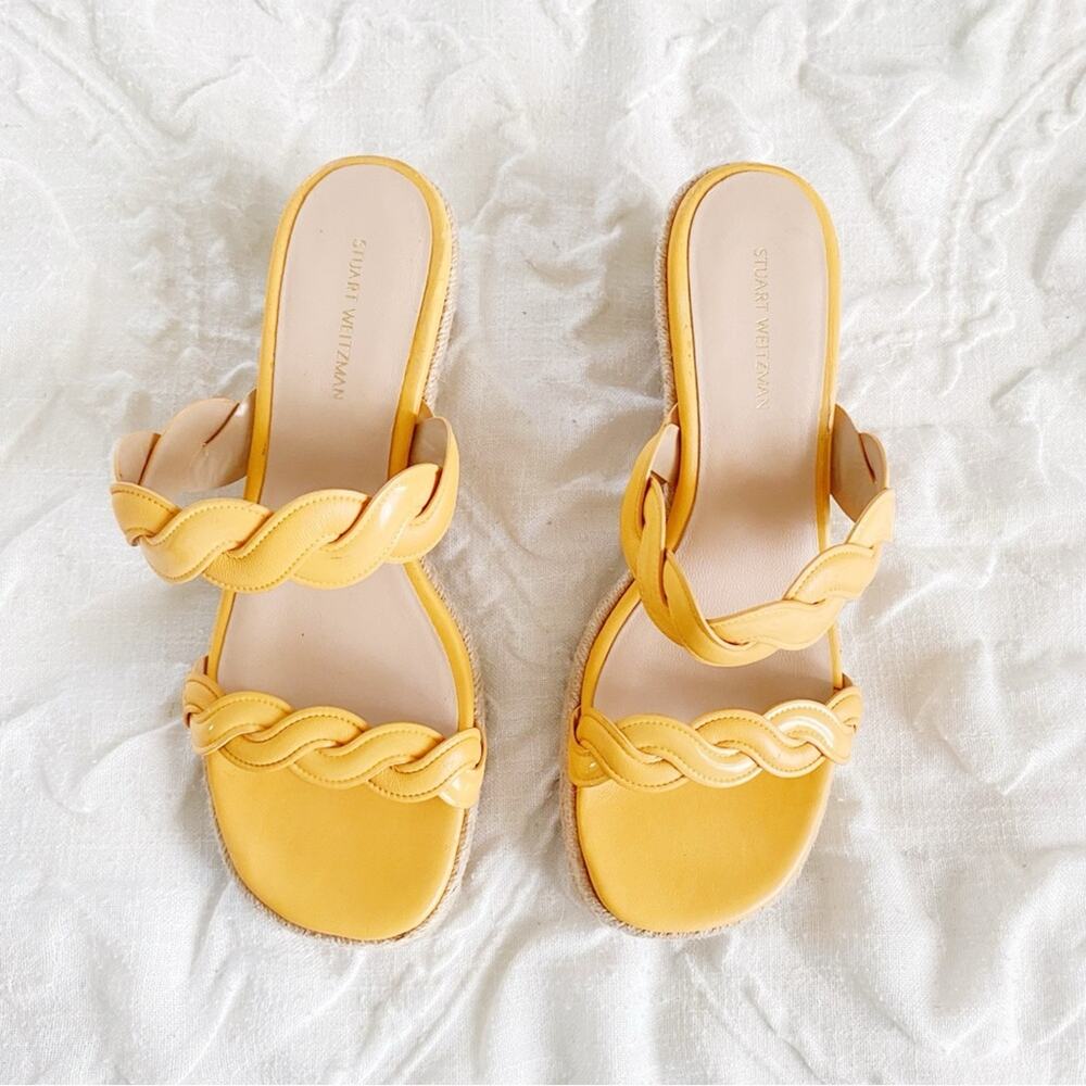 Stuart Weitzman Twist Espadrille Wedge Sandal Size 7 New - Picture 4 of 10